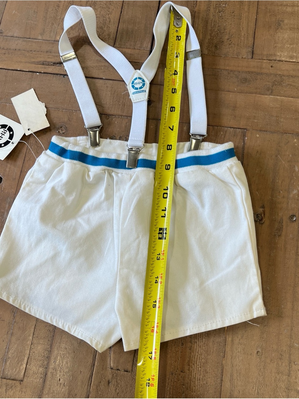 Vintage 1990s Suspender Sailor Shorts 18 Months Nautical Retro Yacht - Picture 8 of 9